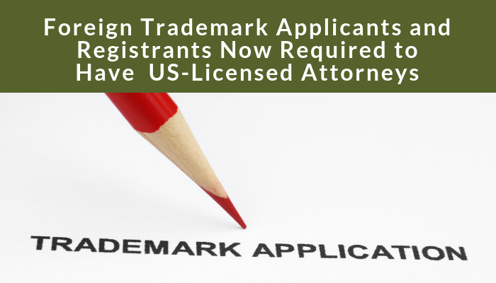 trademark representation required for foreign trademark applicants